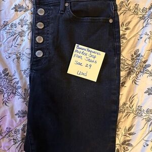 Banana Republic Black Mid-Rise Crop Flare Jeans